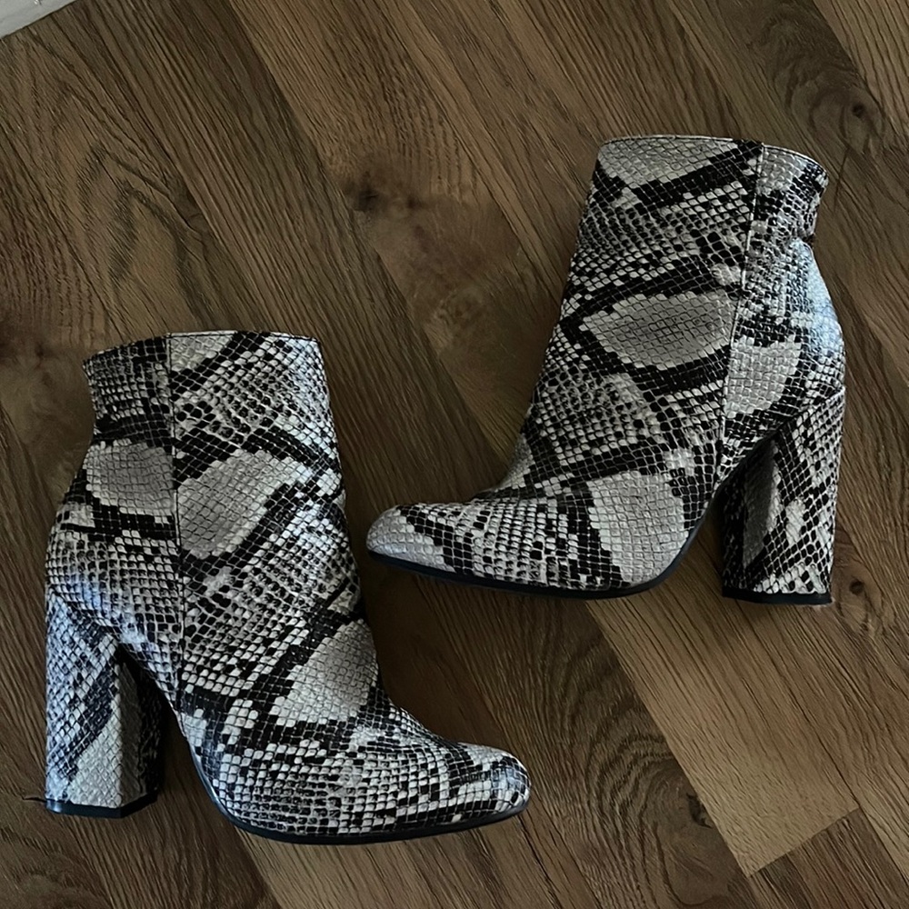 Snake skin booties